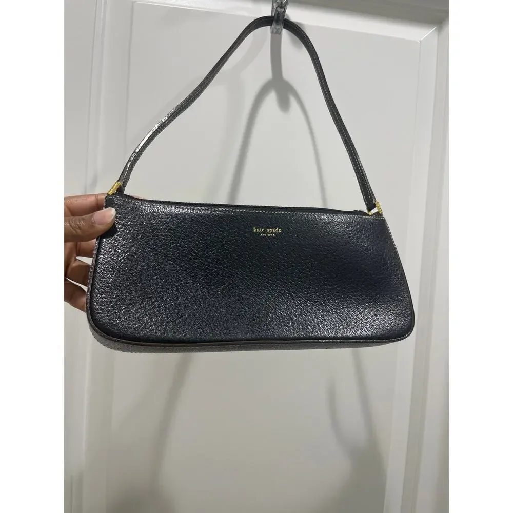 Kate Spade Vintage Black Leather Minimal Shoulder Bag